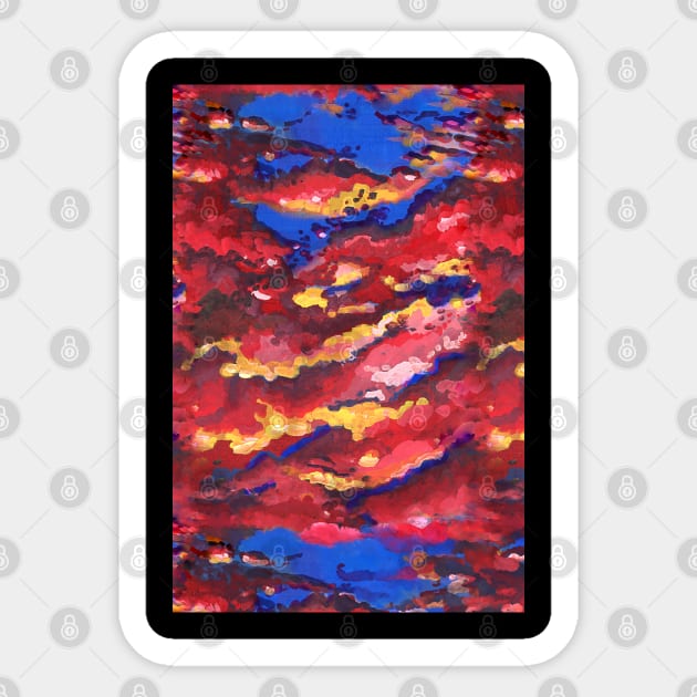 Red and Blue Sky Clouds Sticker by JJLosh